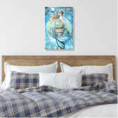 Jade Moon Zeemeermin Fantasie Kunst Verpakt Canvas (Insitu (Slaapkamer))