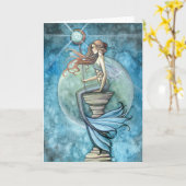 Jade Moon Zeemeermin Wenskaart van Molly Harrison Kaart (Gele Bloem)