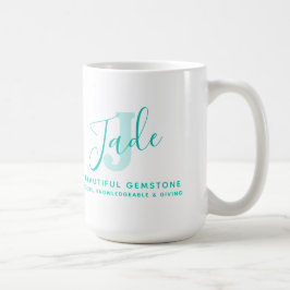Jade-naam betekent monogram J groene blauwgroen te Koffiemok