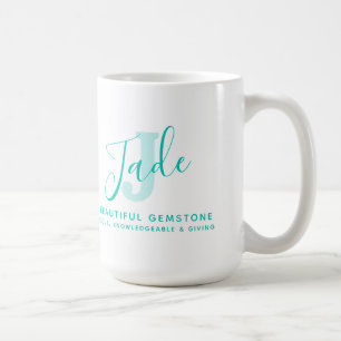 Jade-naam betekent monogram J groene blauwgroen te Koffiemok