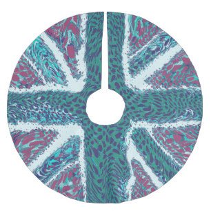 Jade Paarse Union Jack Liquid Art, Wild Animal Kerstboom Rok