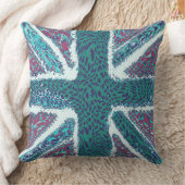 Jade Paarse Union Jack Liquid Art, Wild Animal Kussen (Deken)