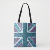 Jade Paarse Union Jack Liquid Art, Wild Animal Tote Bag (Voorkant)