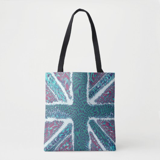 Jade Paarse Union Jack Liquid Art, Wild Animal Tote Bag (Voorkant)