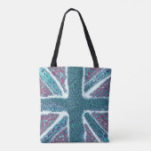 Jade Paarse Union Jack Liquid Art, Wild Animal Tote Bag (Achterkant)