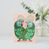 Jade Parrots Heart Briefkaart (Staand voorkant)