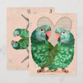 Jade Parrots Heart Briefkaart (Voorkant / Achterkant)