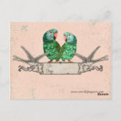 Jade Parrots Heart Briefkaart (Achterkant)