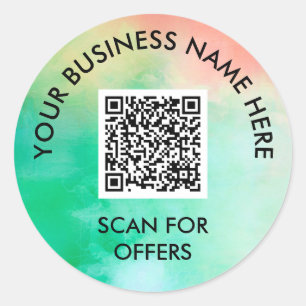Jade Peach Scan Voor Aanbiedingen Zakelijke naam Q Ronde Sticker