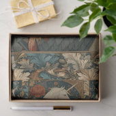  Jade Red Floral Unicorn Botanisch Tissuepapier (Geschenk)