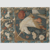  Jade Red Floral Unicorn Botanisch Tissuepapier (Voorkant)