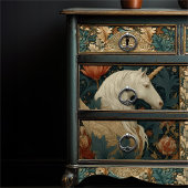  Jade Red William Morris Geïnspireerd Eenhoorn Tissuepapier