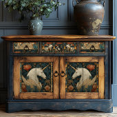  Jade Red William Morris Style Eenhoorn Tissuepapier