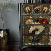 Jade Red William Morris Style Eenhoorn Tissuepapier