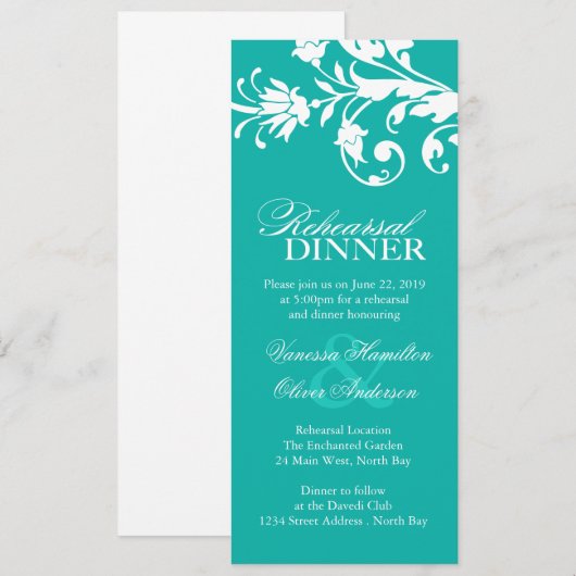 Jade Rehearsal Dinner Invitations Kaart (Voorkant / Achterkant)
