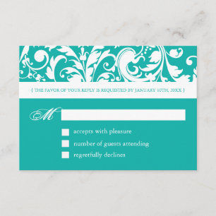 Jade Reply Cards - RSVP 3,5-inch x 5-inch Kaartje