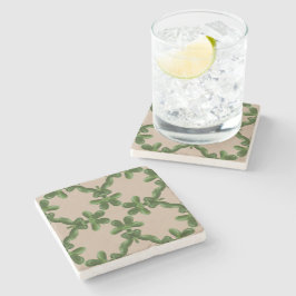 Jade rooster in Beige Stenen Onderzetter