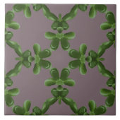 Jade rooster in stoffig lila tegeltje (Voorkant)