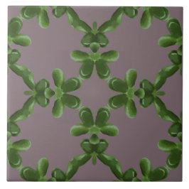 Jade rooster in stoffig lila tegeltje