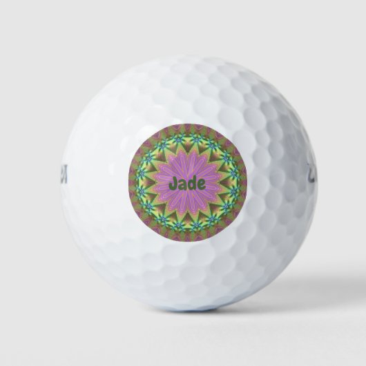 JADE ~ Roze groen fractal Design ~ Golfballen (Voorkant)