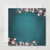 Jade Roze Japanse Kersenbloesem Huwelijk Kaart (Achterkant)
