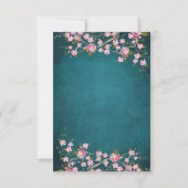 Jade Roze Japanse Kersenbloesem Huwelijk Kaart (Achterkant)