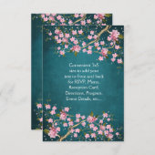 Jade Roze Japanse Kersenbloesem Huwelijk Kaart (Voorkant / Achterkant)