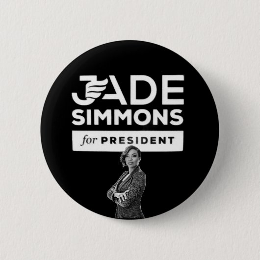 Jade Simmons for President Ronde Button 5,7 Cm (Voorkant)