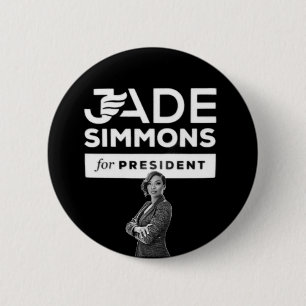 Jade Simmons voor President Ronde Button 5,7 Cm