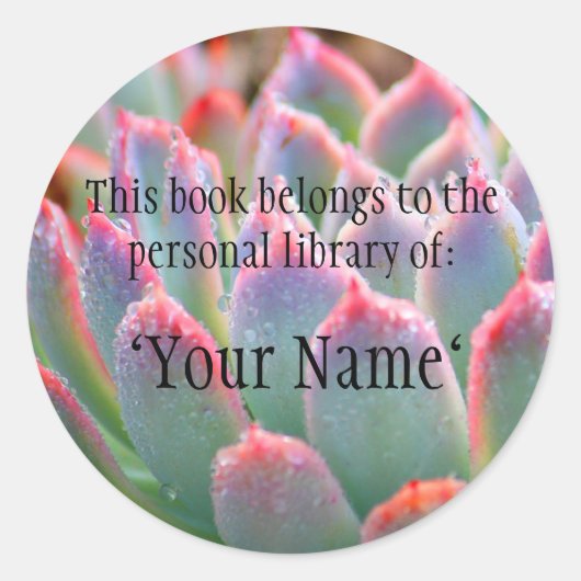 Jade Succulent Personal Library Sticker (Voorkant)