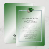 Jade Swan 35th Wedding Jubileum Uitnodiging (Voorkant / Achterkant)