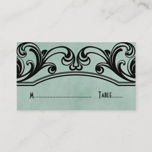 Jade Swirls Place Card Plaatskaartje (Voorkant)