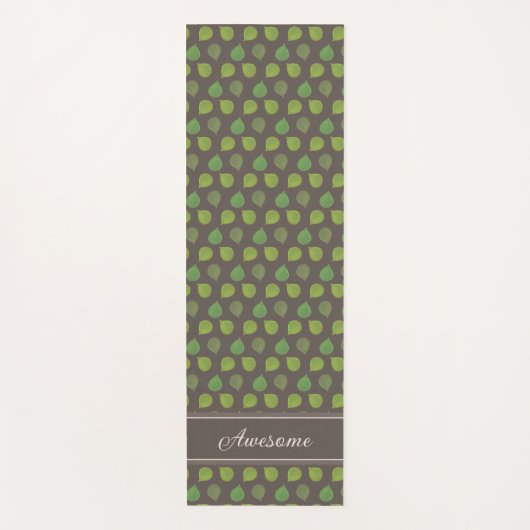 Jade Tree-bladeren op bruine yogha Yogamat (Voorkant)