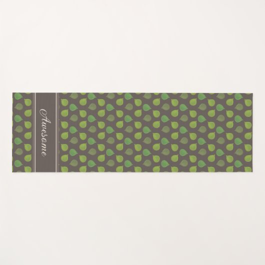 Jade Tree-bladeren op bruine yogha Yogamat (Voorkant (horizontaal))