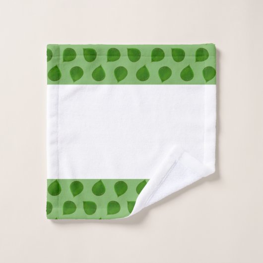 Jade Tree-bladeren op groen en wit Bad Handdoek (Wasdoekje)