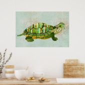 Jade Turtle Azure Art Poster (Keuken)