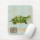 Jade Turtle Monogram Mousepad Muismat (Met muis)