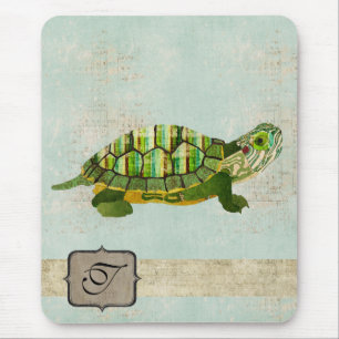 Jade Turtle Monogram Mousepad Muismat