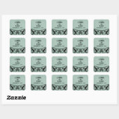 Jade Vintage Swirls Wedding Stickers (Vel)