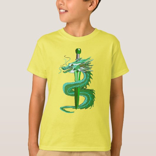 Jade Wachdraken Zwaard T-shirt (Voorkant)