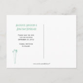 Jade White Mason Jar Wildflowers Bewaar de datum Aankondigingskaart (Achterkant)