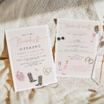 JADE Wine Cowgirl Country Bachelorette Itinerary Kaart<br><div class="desc">Deze bacheloretuitnodiging en de rondweg sjabloon zijn voorzien van de accessoires van het waterverf wijnland met een cowgirl ondertoon en een bewerkbare achterkant van de route. Bewerk de meeste formuleringen eenvoudig om aan de behoeften van uw gebeurtenis te voldoen. Deze uitnodiging is perfect voor een bachelorette uit Nashville of een...</div>