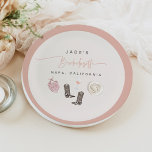 JADE Wine Cowgirl Country Bachelorette Itinerary Papieren Bordje<br><div class="desc">Het JADE wijn bachelorette collectie heeft een leuke boho lay-out met country chique thema waterverf graphics.</div>