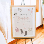 JADE Wine Cowgirl Country Bachelorette Itinerary Poster<br><div class="desc">Het JADE wijn bachelorette collectie heeft een leuke boho lay-out met country chique thema waterverf graphics.</div>