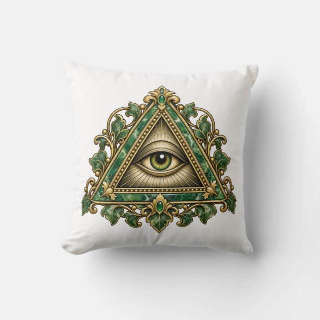 Jade Wing Kussen met Oog (Voorkant)