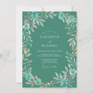 Jade Wreath Bruiloft Kaart