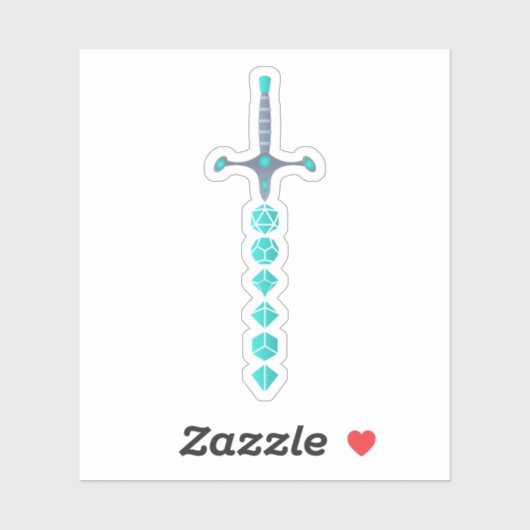 Jade Zwaard van de Paladin Tafeltop RPG Sticker (Vel)