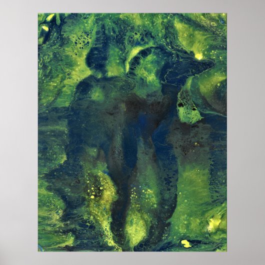 Jaded Lover 1 Deep Green Abstract Art Print (Voorkant)