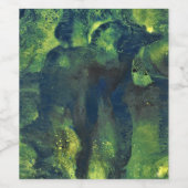 Jaded Lover 1 Groene Abstracte Wijnfles Label Wijn Etiket (Enkel label)
