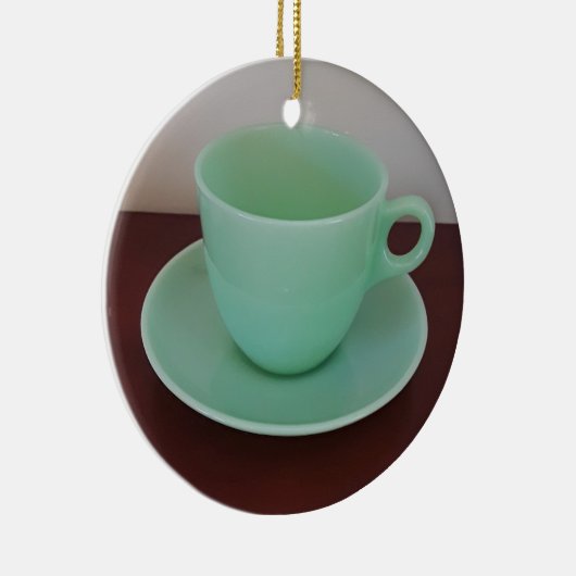Jadeite Fire-King Cup Saucer Keramisch Ornament (Rechts)